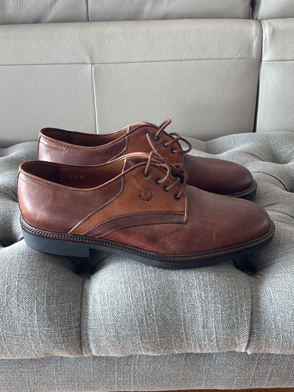 Bally Men's Two-Tone Brown Leather Derby Shoes